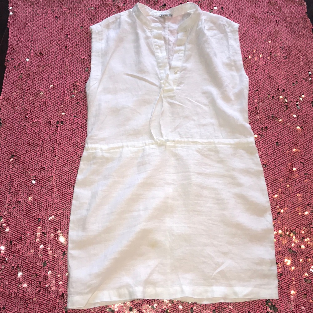 James Perse 100% linen drawstring dress